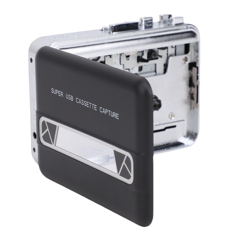 مشغل كاسيت محمول مع مكبر صوت مدمج ومقبس للسماعات ومحول MP3 - Image 3