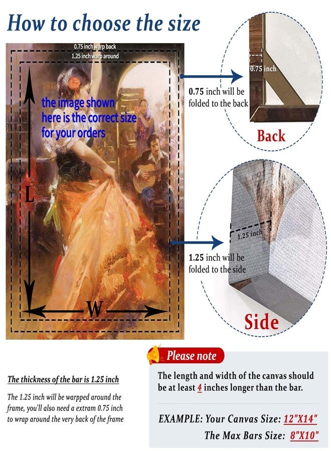 ART 4pcs DIY Wooden Canvas Stretcher Bars Canvas Frame Kit for Gallery Wraps - Sturdy Solid Wood Bars for Oil Paintings, Gallery, Posters, Diamond Painting, Home Studio Wall Decor - Image 2
