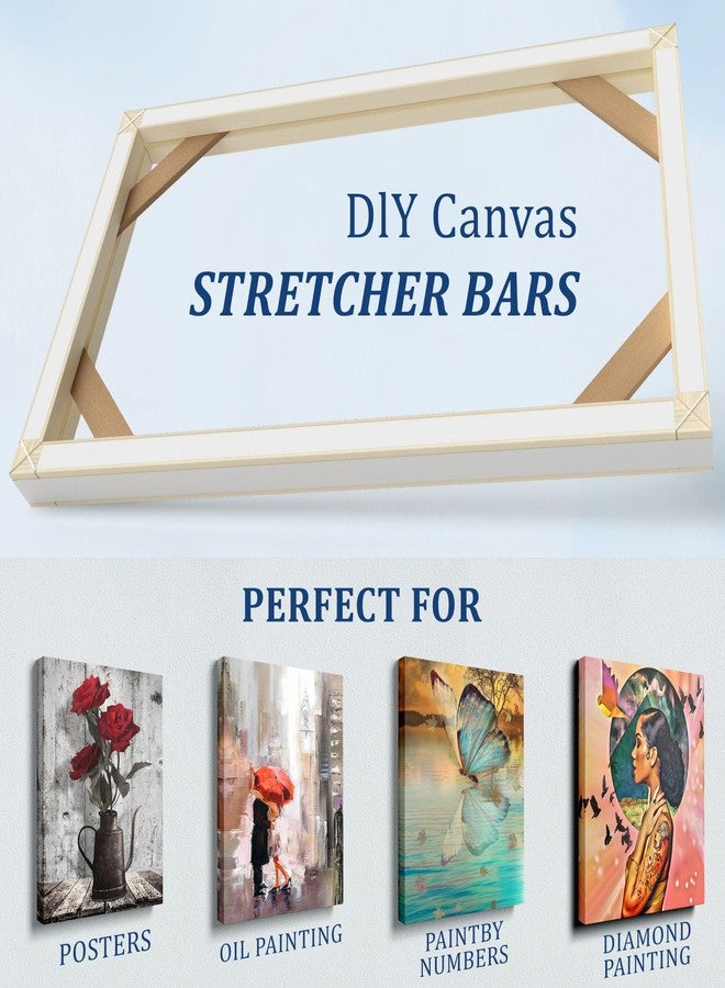 ART 4pcs DIY Wooden Canvas Stretcher Bars Canvas Frame Kit for Gallery Wraps - Sturdy Solid Wood Bars for Oil Paintings, Gallery, Posters, Diamond Painting, Home Studio Wall Decor - Image 3