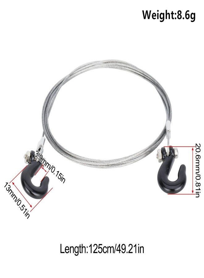 UURCSKY RC Trailer Chain Hook Tow Rope Winch Shackles for 1/10 Crawler Axial SCX10 D90 D110 TRX4 TRX6 Redcat Tamiya RC Decor Parts(Black) - Image 5