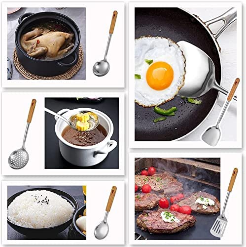 DASNDAS 6 PCs Kitchen Utensil Set Stainless Steel Cooking Utensils Kit Spatula Spoon Colander Kitchenware Kitchen Gadgets Kitchen Cookware Tool Set - Image 4