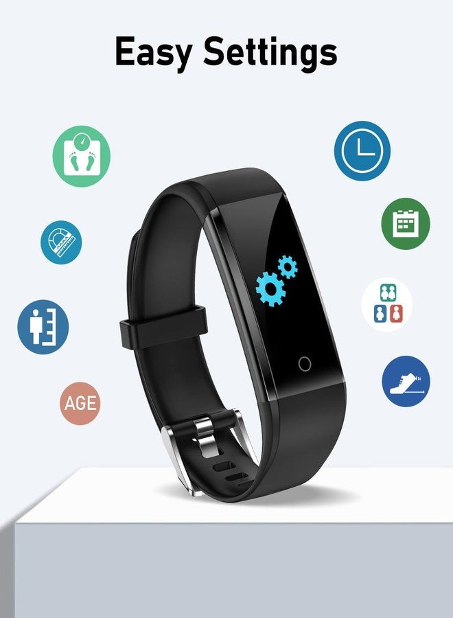 GRV No Bluetooth Pedometer Watch Fitness Tracker No Phone Needed, Step Counter Calories/Sleep Tracker for Walking Running for Men Women Waterproof (Black) - Image 4