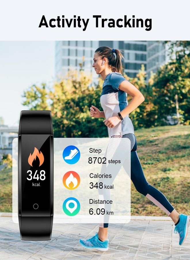 GRV No Bluetooth Pedometer Watch Fitness Tracker No Phone Needed, Step Counter Calories/Sleep Tracker for Walking Running for Men Women Waterproof (Black) - Image 2