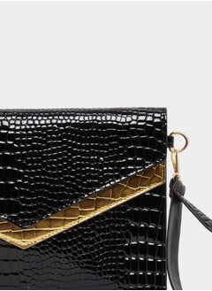 Styli Snake Skin Textured Clutch Bag  - Image 4