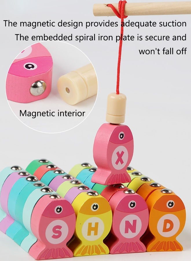 Intelligence Development Wooden Toys Magnetic Wooden Fishing Game –Numbers Sorting, Montessori Fine Motor Skills Toy, Wooden Children Fishing Toy Interactive Educational Gift for Toddlers & Preschool Kids - Image 4