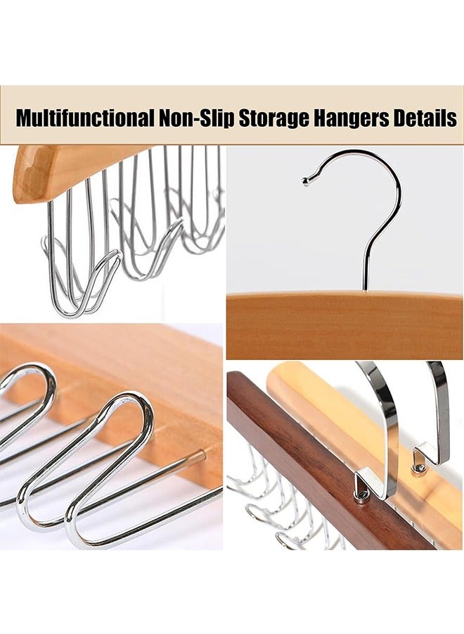 CityRiya-Long Tie Rack Hanger for Men 2 PCS Non-Slip Belt Hanger, Bra Hangers for Closet 8 Hooks Belt Organizer Holder Coat Rack for Clothing Storage Organization Belt Rack for Wardrobe Clothes Hat Tank Tops  - Image 5