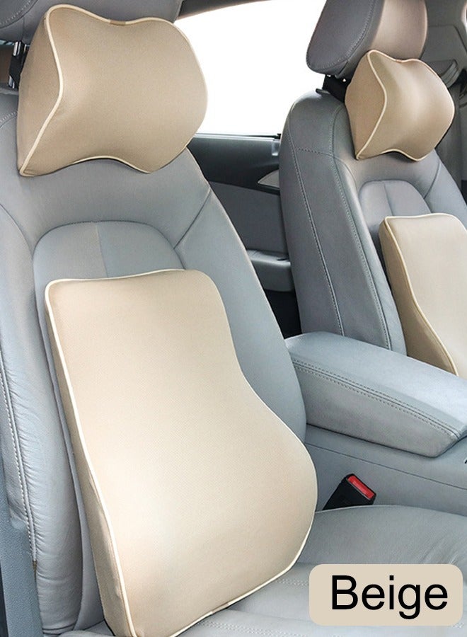 Generic Car Backrest Cushion Lumbar Support Car Neck Pillow Kit  High Rebound Car Seat Cushion Memory Foam  Ergonomic Design  Improves Vision Posture Universal Car Seat  - Image 1