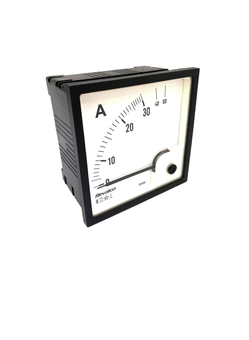AC Analogue Panel Ammeter 96x96 - Direct Type - ERI96A2D Revalco Italy - Image 3