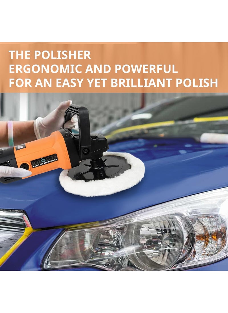 KROST KROST PRO 7 Car Polisher Machine Combo With Backup Pad And Wool Buffing Pad Double Insulated With Speed AdjustmentCopper Winding KROST PRO  - Image 3