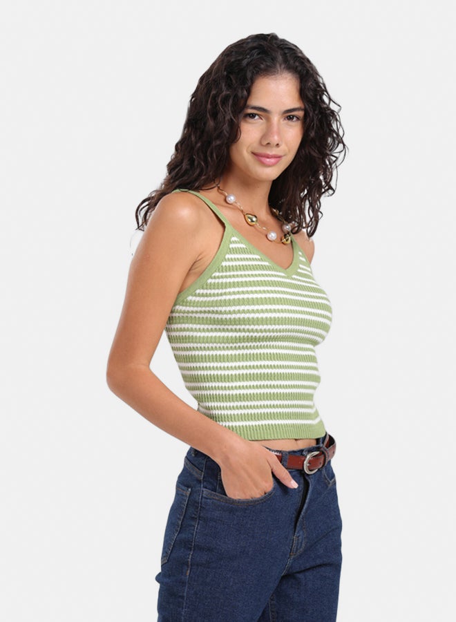 Carina Slim Fit Striped Top - Image 1