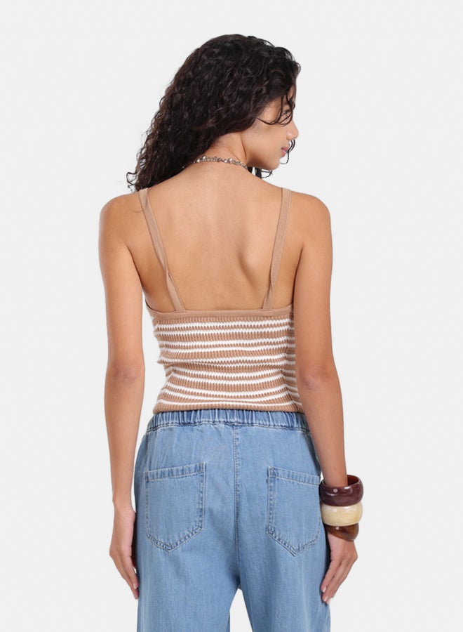 Carina Slim Fit Striped Top - Image 3