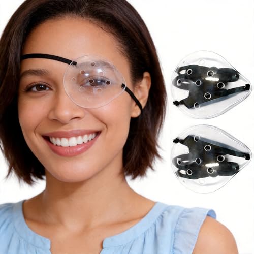 AMZVIO 2pcs Eye Shield After Cataract Surgery, Hard Protective Eye Patch for Sleeping,with Adjustable Strap, Breathable Ventilated Eye Covering for Cataract Recovery(Black) - Image 1