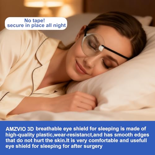 AMZVIO 2pcs Eye Shield After Cataract Surgery, Hard Protective Eye Patch for Sleeping,with Adjustable Strap, Breathable Ventilated Eye Covering for Cataract Recovery(Black) - Image 2