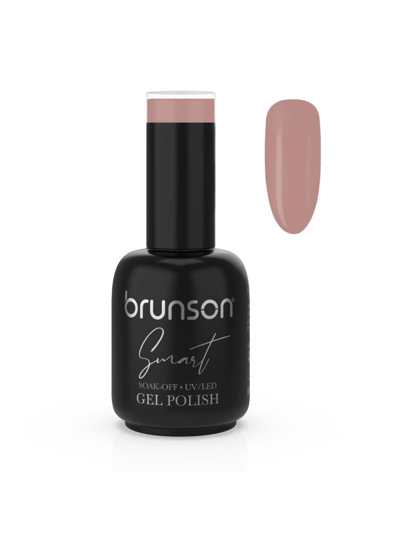 brunson Gel Polish, 15ml Smart Gel Nails Glossy Shine Finish Long Lasting Soak off UV Gel Nal Polish for Nail Art French Manicure Pedicure Salon Quality Chip Resistant Gel Nail Extensions UV Gel Nail Paint
