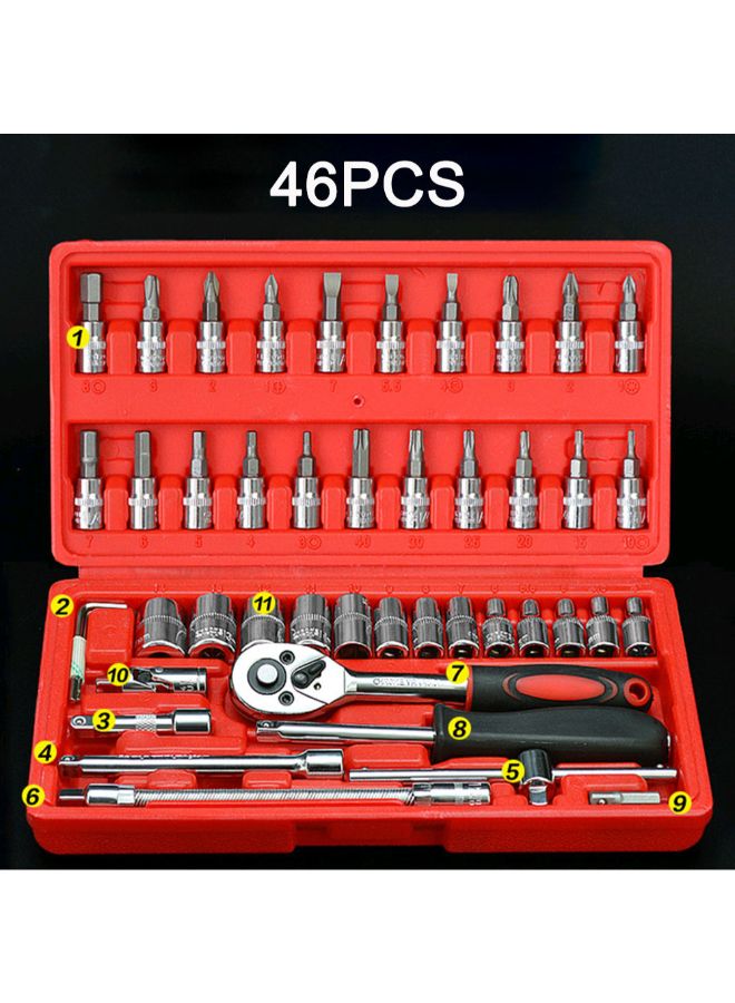 46-Piece Compact And Convenient Quick Ratchet Sleeve Auto Repair Tool Set - Image 5