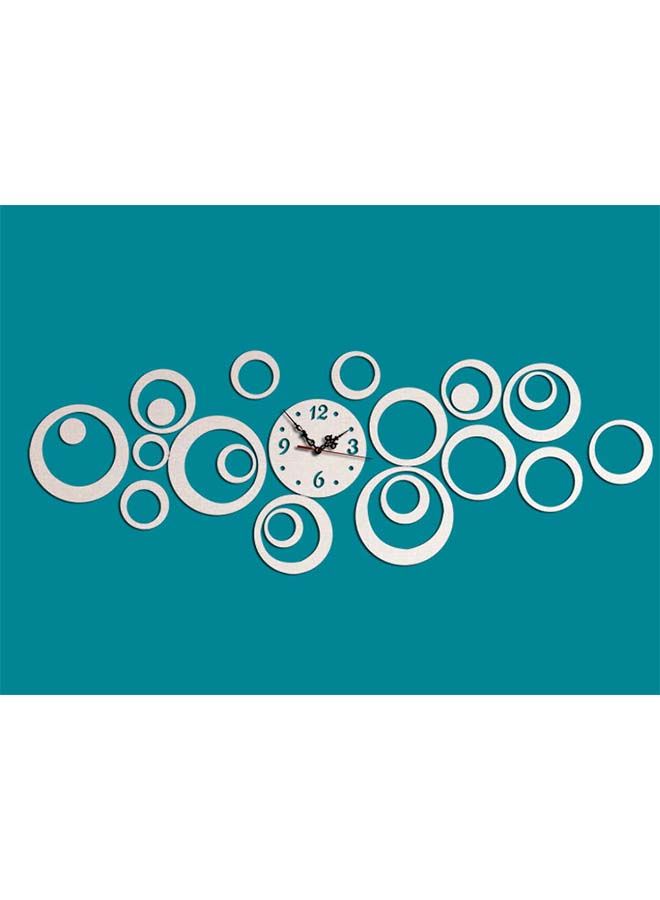 NIBEMINENT 3D Mirror Clock Wall Stickers Silver 15x20inch
