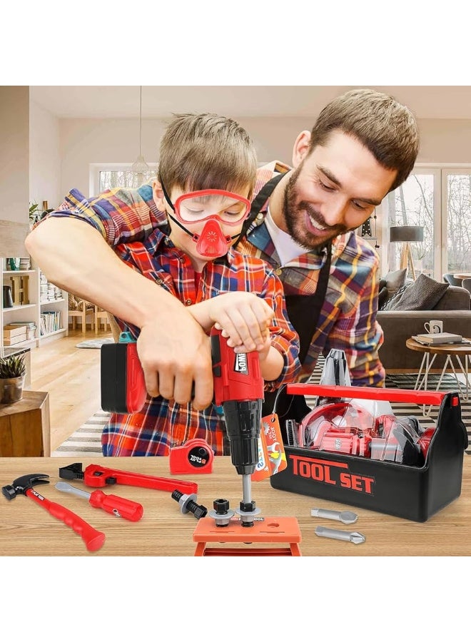STEAM Life STEAM Life Kids Tool Set for Boys with Power Toy Drill, Toddler Tool Set, Kids Tape Measure, Toy Tools for Kids, Kids Tool Box, Toy Hammer, Play Tool Set for Toddlers 3-5 - Image 1
