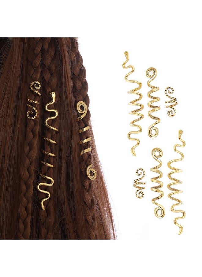 FRDTLUTHW - FRDTLUTHW Gold Snake Hair Jewelry for Braids, Halloween Hair Decoration, Dreadlock Accessories for Women(pack of 6) - Image 1