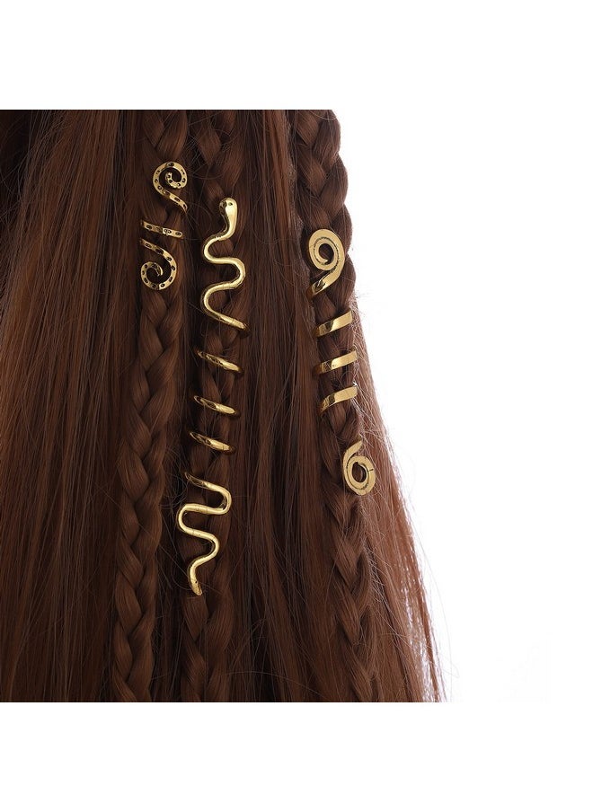 FRDTLUTHW - FRDTLUTHW Gold Snake Hair Jewelry for Braids, Halloween Hair Decoration, Dreadlock Accessories for Women(pack of 6) - Image 1