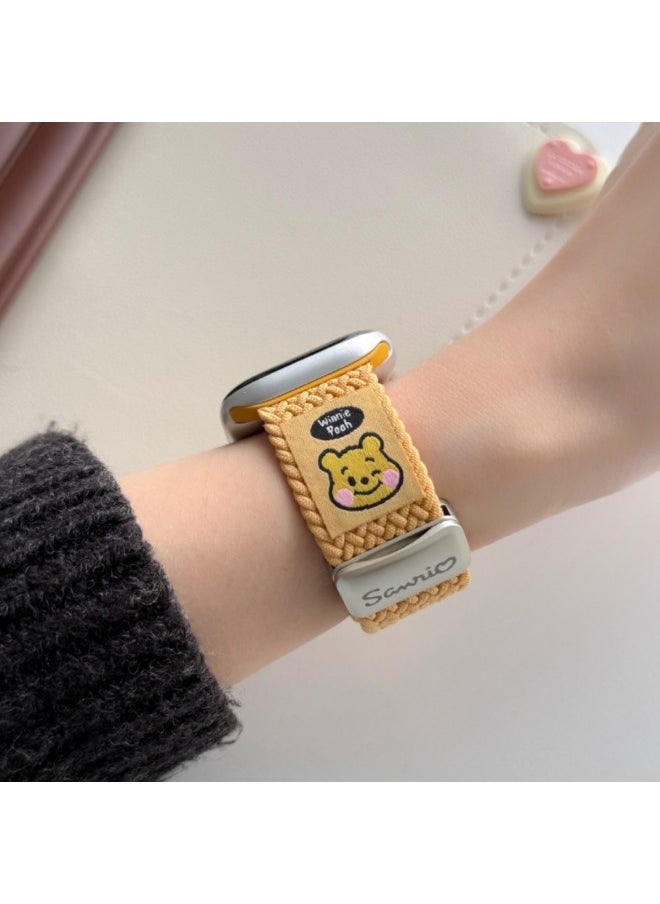 Generic - Sanrio Series Woven Magnetic Buckle Strap For AppleWatch Iwatch10 Generation 9876Ultra/SE-Color:Blue-Specification:42(10 Generations) - Image 1