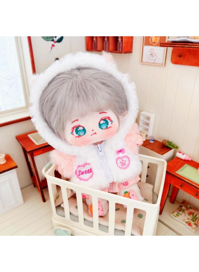 20cm Cotton Doll Clothes Star Doll Nude Plush Warm Jacket Toy Soft Stuffed Clothing For Girls Play Dress Up Fun-Specifications:20cm-Color:Radish Shoes - Image 4