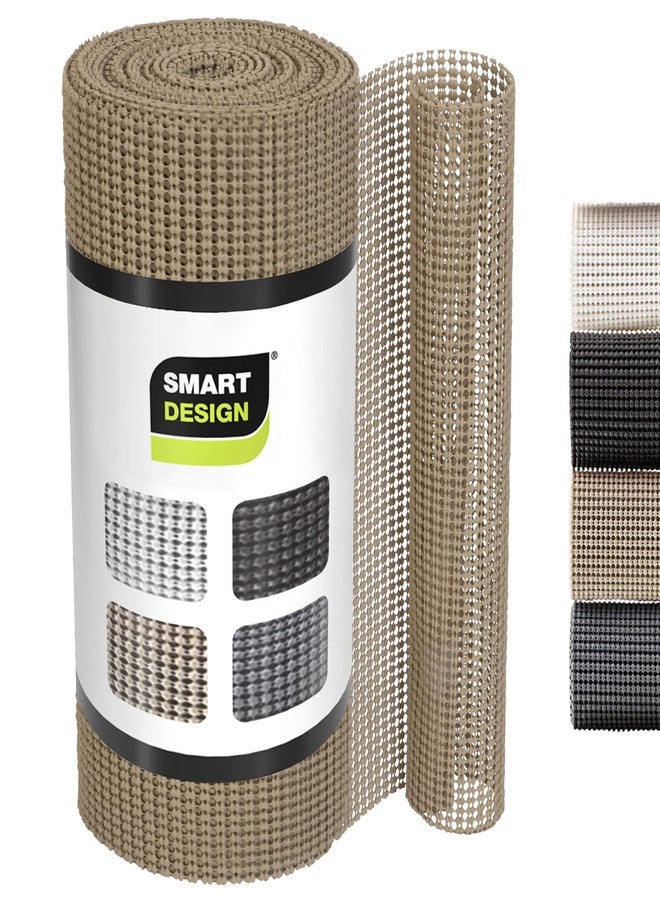 Smart Design Classic Grip Shelf Liner - 12in x 20ft - Non-Adhesive Drawer Liner with Strong Grip Helps Protect and Personalize Your Home Organization and Storage - Taupe - Image 1