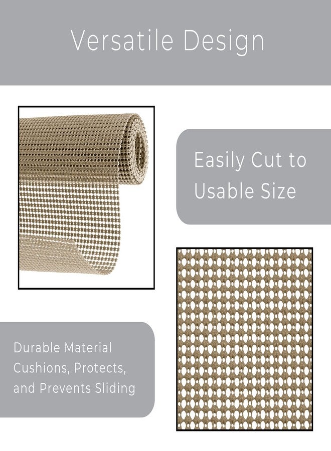 Smart Design Classic Grip Shelf Liner - 12in x 20ft - Non-Adhesive Drawer Liner with Strong Grip Helps Protect and Personalize Your Home Organization and Storage - Taupe - Image 4