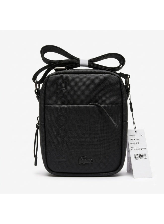 Lacoste Men's Vertical Black Crossbody Bag with Debossed Logo - Image 1