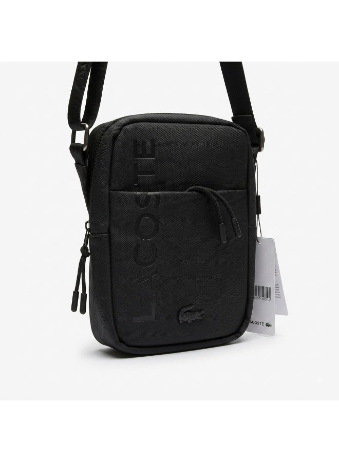 Lacoste Men's Vertical Black Crossbody Bag with Debossed Logo - Image 2