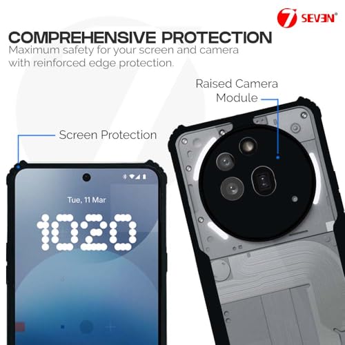 7-Seven 7SEVEN® Ipacky Back Cover for Nothing Phone 3A Pro 5G Mobile Back Case Shock Proof Design Camera Edges Protection Crystal Clear Phone Case Precise Cutouts Matte Black Soft Bumper Phone Cover - Image 3