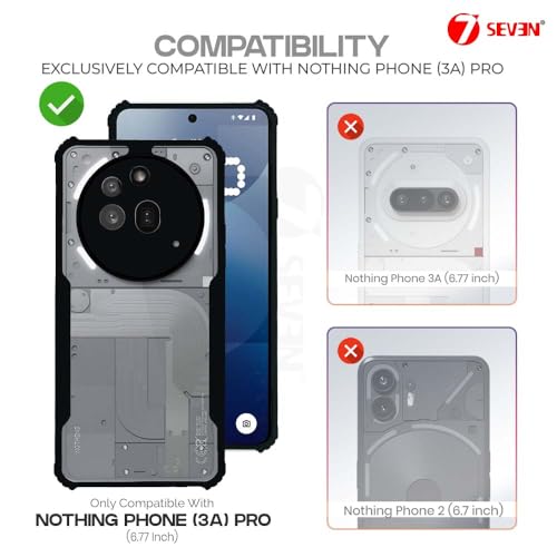 7-Seven 7SEVEN® Ipacky Back Cover for Nothing Phone 3A Pro 5G Mobile Back Case Shock Proof Design Camera Edges Protection Crystal Clear Phone Case Precise Cutouts Matte Black Soft Bumper Phone Cover - Image 2