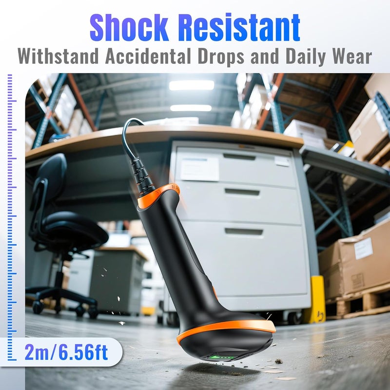 Tera Upgraded USB 1D 2D QR Barcode Scanner Wired, Officially Certified Dustproof Shockproof Waterproof IP65 Ergonomic Handle Fast and Precise Scan for Windows Linux Plug and Play Model D5100Y - Image 3