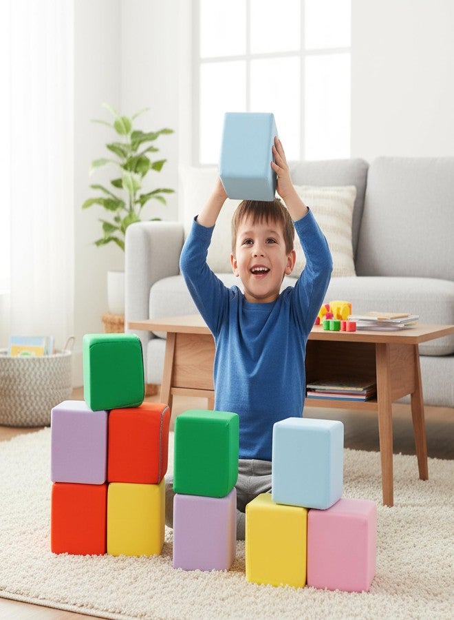FUBOTRAD Foam Pit Blocks with Cover Foam Padding Sponge Pit Cubes Sponge Blocks for Amusement Park Gymnastics Freerunning and Parkour Courses - 12PCS 5"x5"x5" (Yellow/Green/Blue/Pink/Purple/Orange) - Image 5