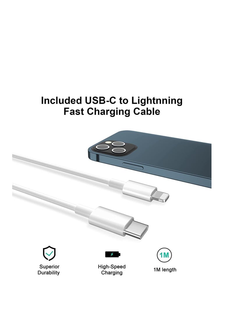 35W Dual USB C Port Adapter ​​​​​​Fast Charger ​with 1M iPhone Charging Cable Super Fast Compatible with Apple iPhone 14 pro max/14 pro/13/13 Pro max/12/12 Pro/11 iPad - Image 3