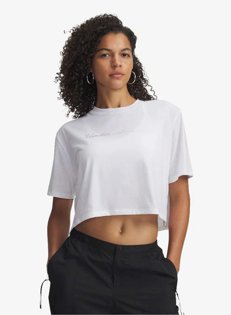 UNDER ARMOUR Essential Logo Cropped T-Shirt