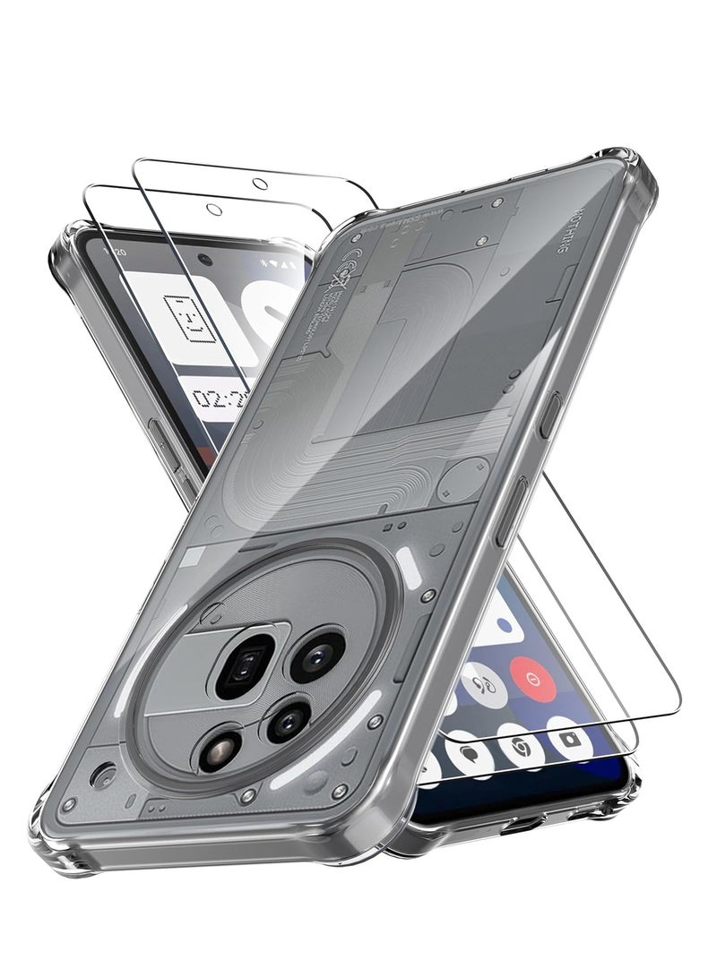 بورتوني غطاء حماية كامل للجسم لهاتف Nothing Phone 3a Pro مع قطعتين من واقي الشاشة الشفاف عالي الدقة المقاوم للخدش لهاتف 3a Pro مقاس 6.7 بوصة - Image 1