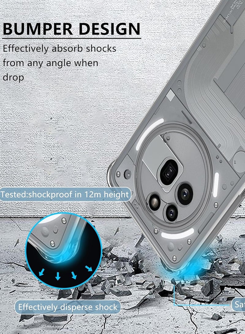 بورتوني غطاء حماية كامل للجسم لهاتف Nothing Phone 3a Pro مع قطعتين من واقي الشاشة الشفاف عالي الدقة المقاوم للخدش لهاتف 3a Pro مقاس 6.7 بوصة - Image 3