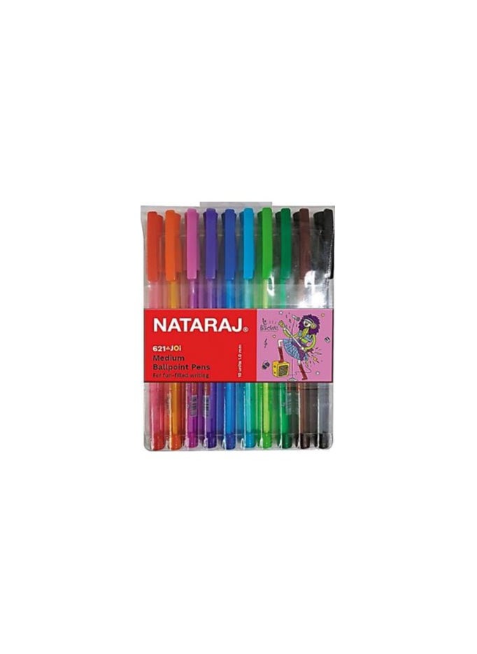 ناتاراج NATARAJ 621 JOI قلم حبر متوسط ​​الحجم 10 ألوان  - Image 2