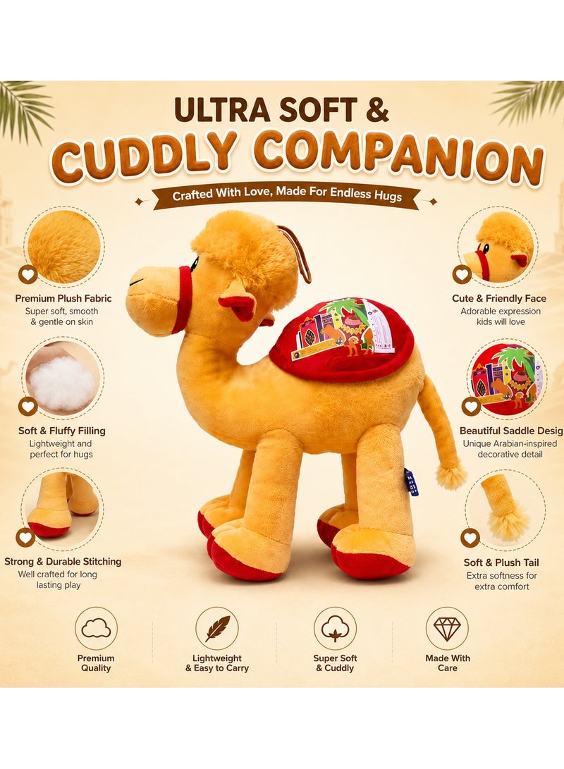 Dubai Soft Plush Camel Toy for Kids, Stuffed Camel Animal Doll, Cute Huggable Plush Toy, Ultra Soft Cuddly Camel, Assorted Colours, Gift for Boys & Girls, Nursery Decoration, Birthday & Eid Gift - Image 2