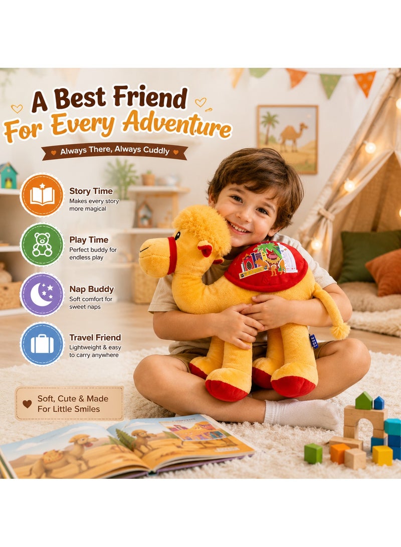 Dubai Soft Plush Camel Toy for Kids, Stuffed Camel Animal Doll, Cute Huggable Plush Toy, Ultra Soft Cuddly Camel, Assorted Colours, Gift for Boys & Girls, Nursery Decoration, Birthday & Eid Gift - Image 4