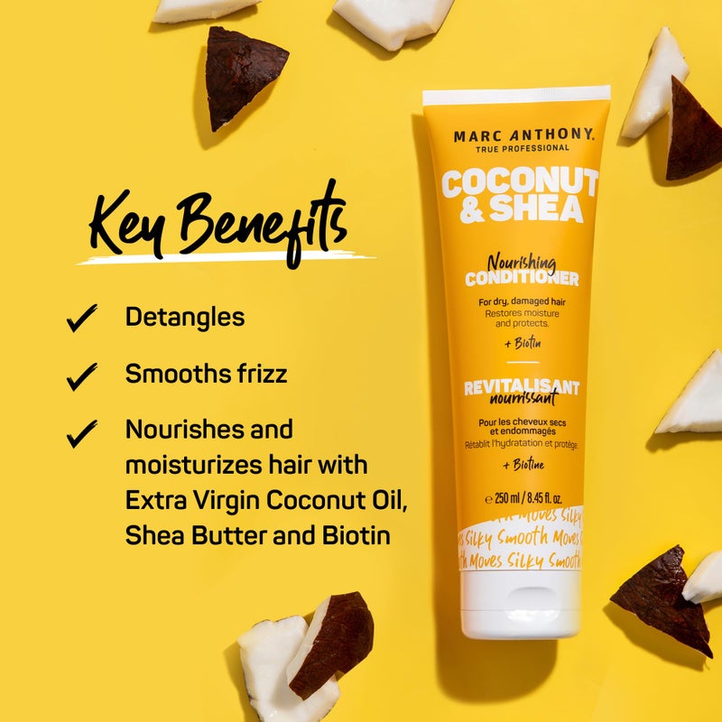 Marc Anthony Volumizing Conditioner with Coconut Oil & Shea Butter - Nourishing & Hydrating Haircare with Biotin for Dry & Damaged Hair - Restore Moisture & Protects Hair - Paraben & Sulfate Free - Image 2