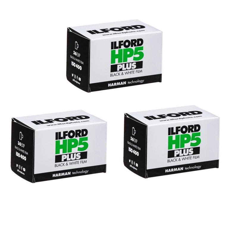 Ilford إلفورد 1574577 HP5 بلس، فيلم طباعة بالأبيض والأسود، 35 مم، ISO 400، 36 تعريض (عبوة من 3) - Image 1