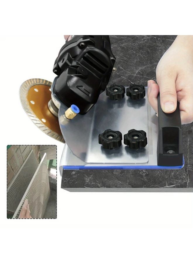 Silvery Stainless Steel Tile Corner Grinder Rack 45 Degree Bevel Cutting Tool - Image 2