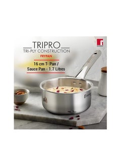 BERGNER Bergner Tripro Triply Stainless Steel 4 Pc Cookware Set, 24 cm Indian Wok/Kadai with Lid, 22 cm Fryp  - Image 4