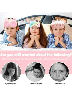 CMGTYYD 4 Pieces Sleep Mask, Sleep Mask for Kids, Plush Sleeping Eye Cover, Cute Sleep Mask, Soft Plush Blindfold Cute for Kids Teens Girls Women  - Image 4