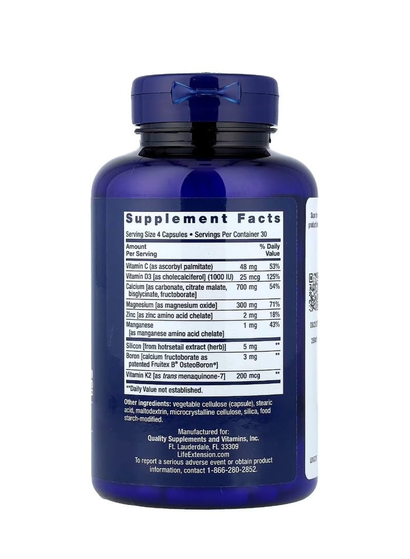 لايف إكستنشن مكمل الكالسيوم لاستعادة العظام مع فيتامين ك2 120 كبسولة - Image 2