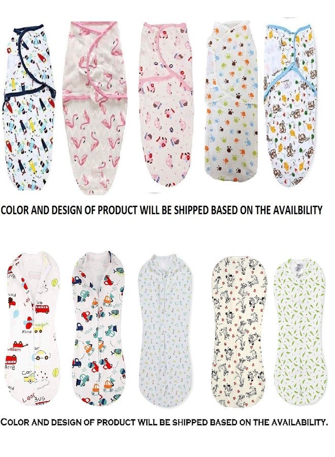 PEUBUD Pure Cotton Soft Swaddlers/Wrap/Sleeping Bag/Wrapper Envelope Adjustable Pod For Newborn Baby (0-3 Months, Design May Vary, Pack of 2), Breathable (Multicolor) - Image 3
