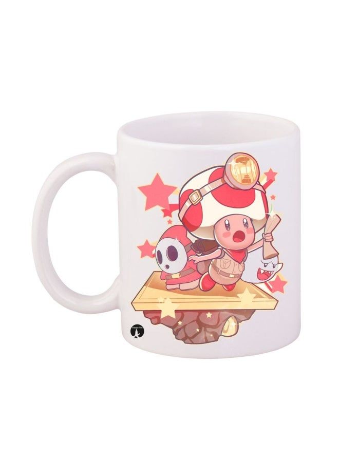 RKN The Video Game Super Mario Printed Mug White/Pink/Beige 12ounce - Image 1