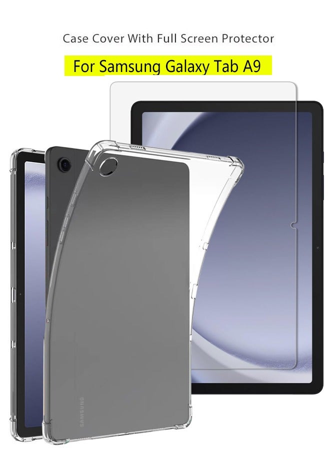 سامسونج جالاكسي تاب A9 حزمة حماية - سوبر شفافة واقية من الصدمات شل وحافة إلى حافة الشاشة فيلم واقية ، 360 درجة الحماية ، الغطاء الخلفي وشاشة فيلم واقية - Image 1
