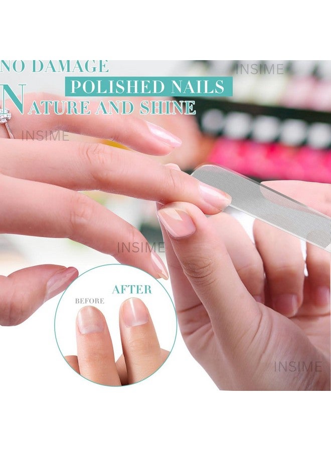 INSIME Nano Crystal Glass nail filer and buffer | Glass nail file with nail shaper for women girls | Washable Reusable Crystal Nail filler & Glass Nail Shiner polisher for professional manicure pedicure - Image 3